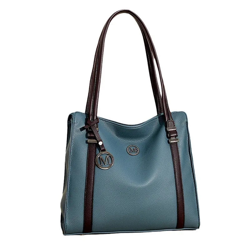 Women's soft black PU leather retro crossbody bag showing double straps and horizontal square shape.