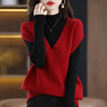 Sleeveless V-neck knitted pullover vest with a raised 3D pattern, shown in a selection of colours on a hanger.
