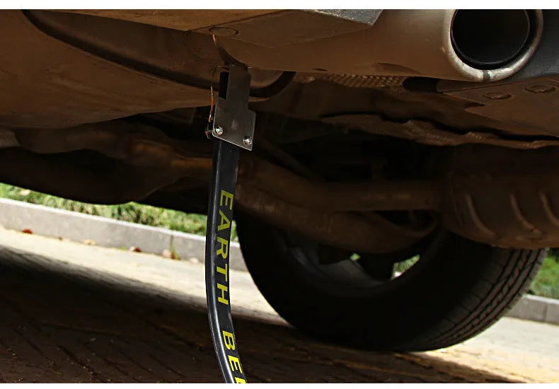 Black 370mm rubber car electrostatic grounding belt with copper wire
