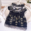 Golden gothic princess-style skirt costume for a small dog on a white background.