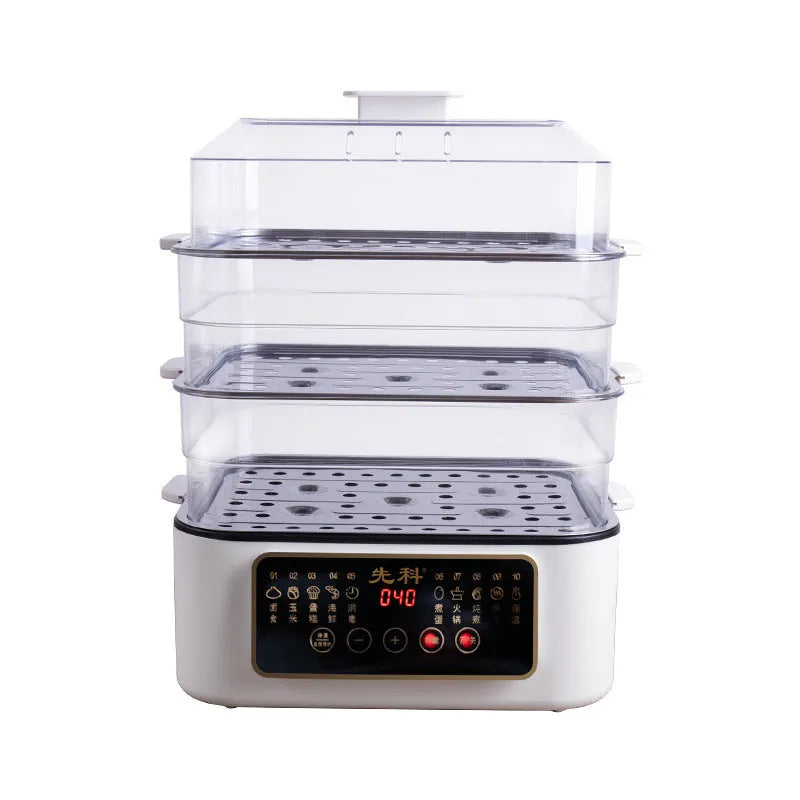 28L stainless steel electric food steamer with PP inner liner and steaming rack