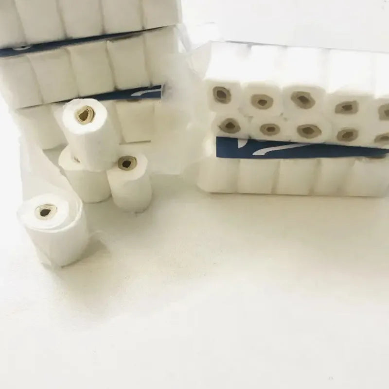 Miniature paper model of a tissue roll toy for children, dimensions 30mm by 15mm by 80mm.