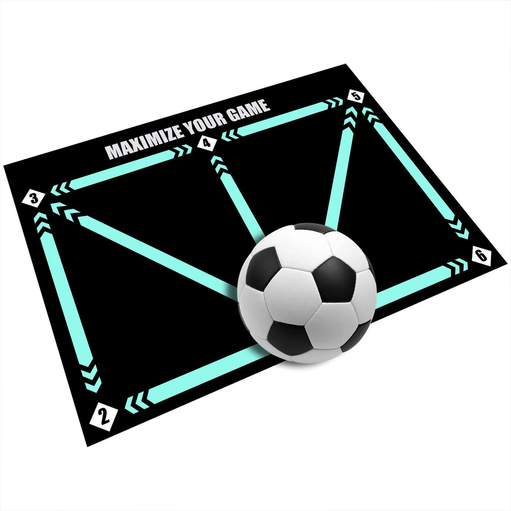 Indoor football training mat in cushion colour for skill practice and footwork drills