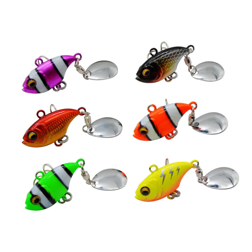 Metal sea fishing iron plate lure with rotating sequins in multiple colour options.