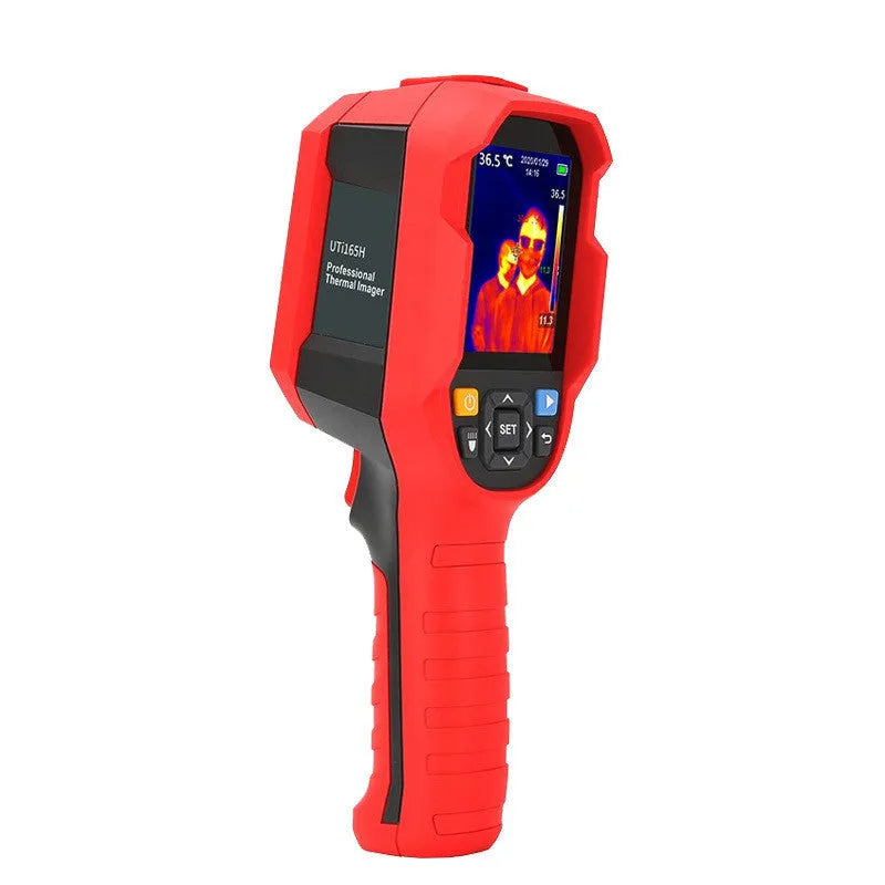 UTi260B handheld infrared thermal imager with display screen showing thermal image