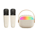 Wireless Bluetooth speaker with colourful light and microphone in white