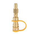 Gold colour brass gas propane conversion charging connector with American standard 3/8 thread