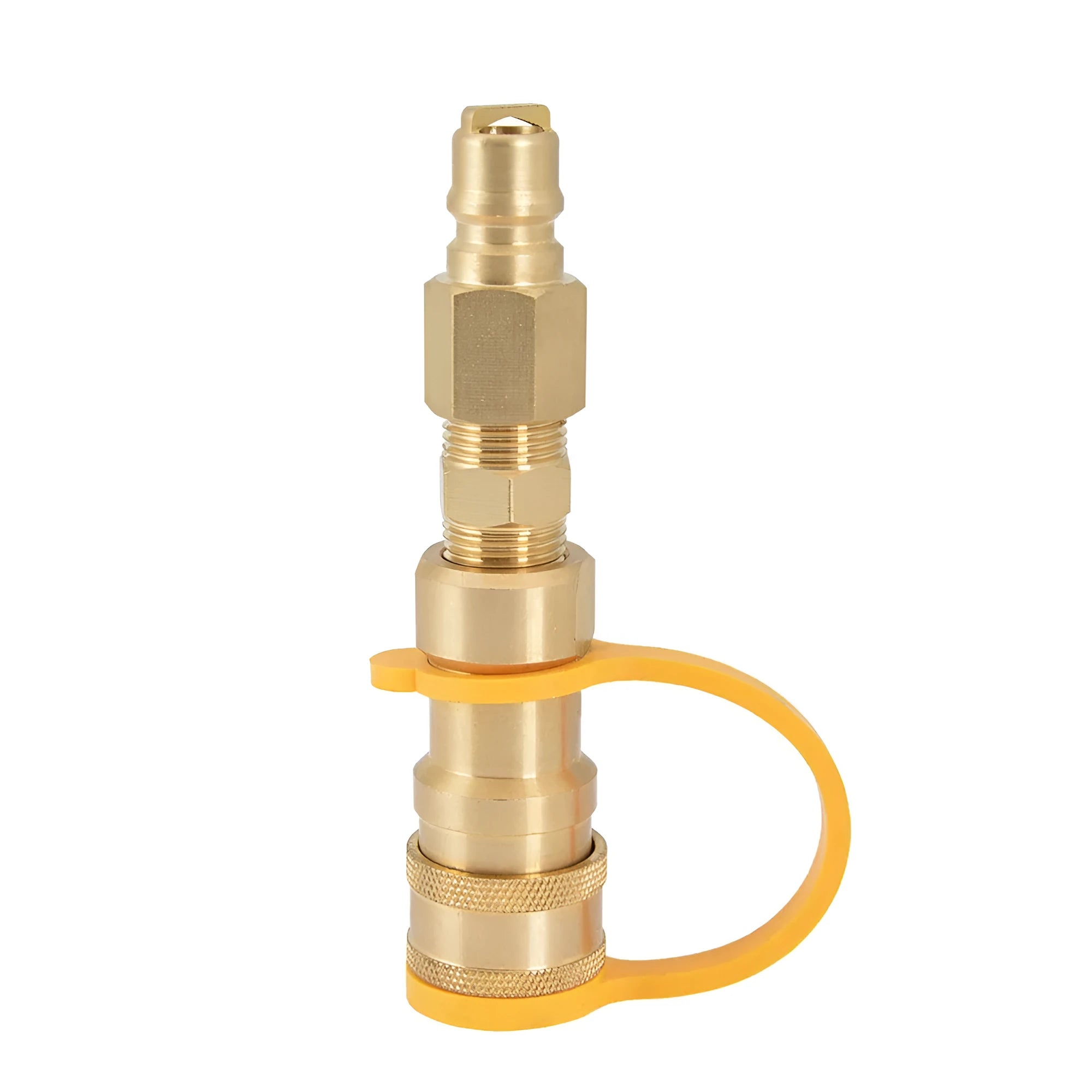 Gold colour brass gas propane conversion charging connector with American standard 3/8 thread