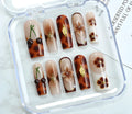 Handmade gel nail art decoration kit with wearable stickers, jelly glue, and rubbing strips in SGJ-A2-0026 colour