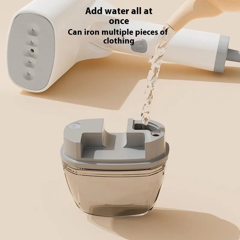 HB-668 handheld garment steamer in blue or white with mechanical controls and compact design