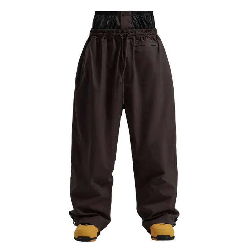 New loose single-board windproof waterproof breathable wide-leg work pants in khaki, neutral fit, polyester fabric