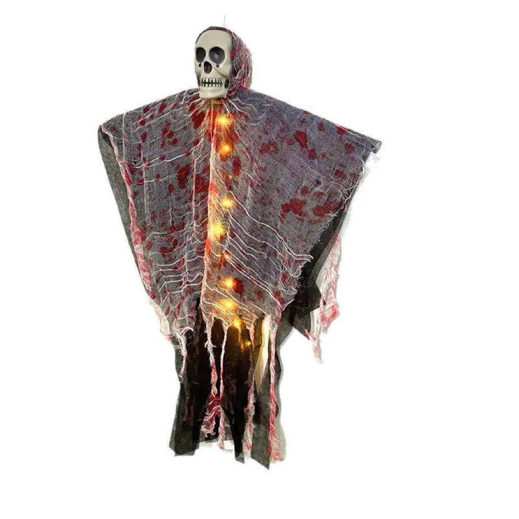 Halloween decoration blood-dyed luminous skull hanging ghost plastic ornament