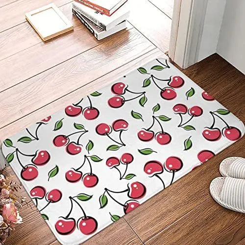 Soft square flannel floor mat with a coastal starfish print on a hard floor