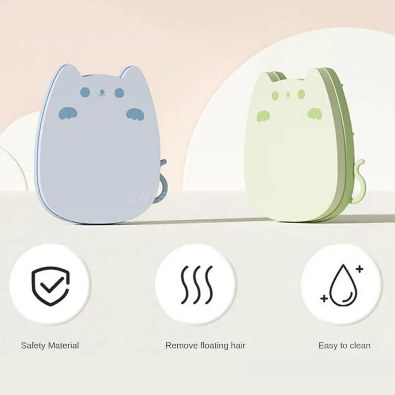 Brown blue or green silicone pet hair brush with dual bristles for cats and dogs