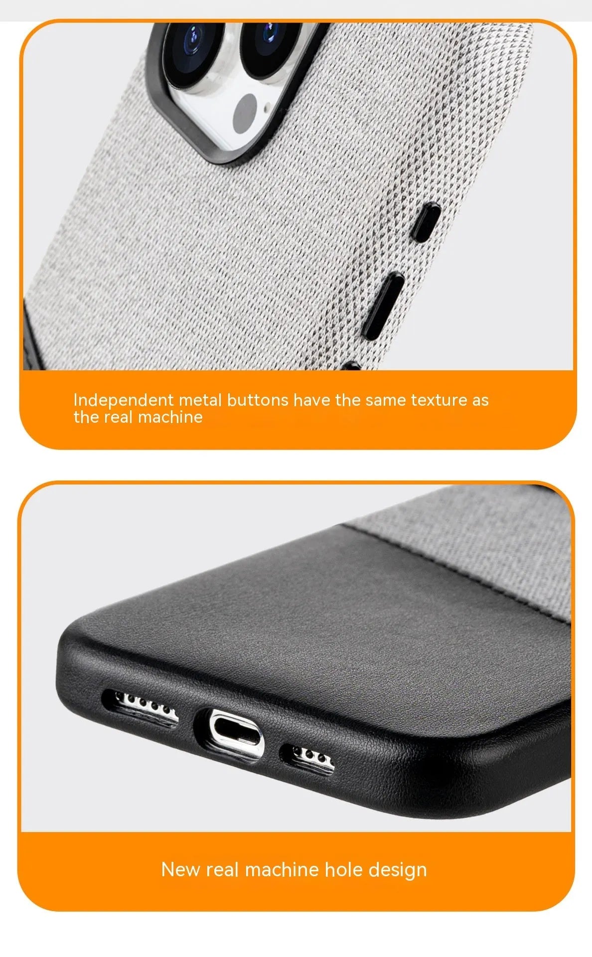 White magnetic leather phone case with card slot and double stitching for iPhone 12-15 series