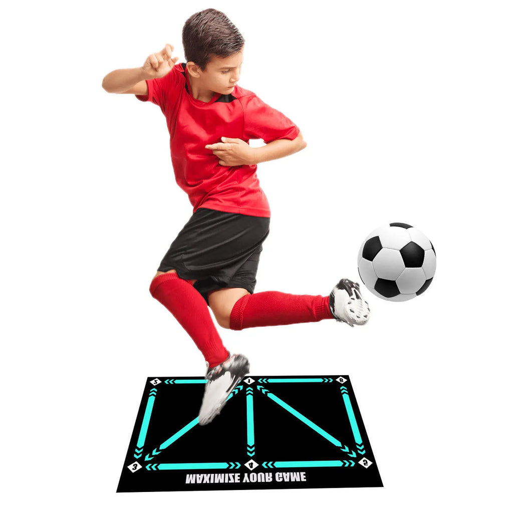 Indoor football training mat in cushion colour for skill practice and footwork drills