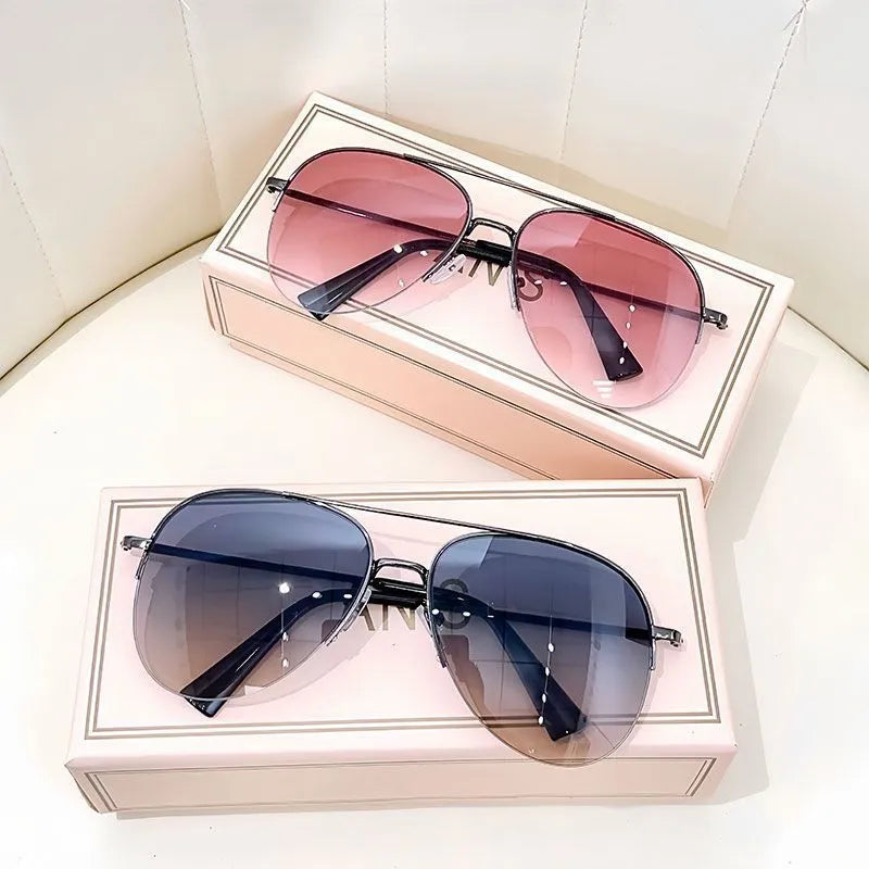 Metal frame aviator driving sunglasses with UV protection lenses in multiple colour options