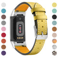 Genuine cowhide leather strap for Fitbit Charge 5 and Charge 6 smartwatches in multiple colours.