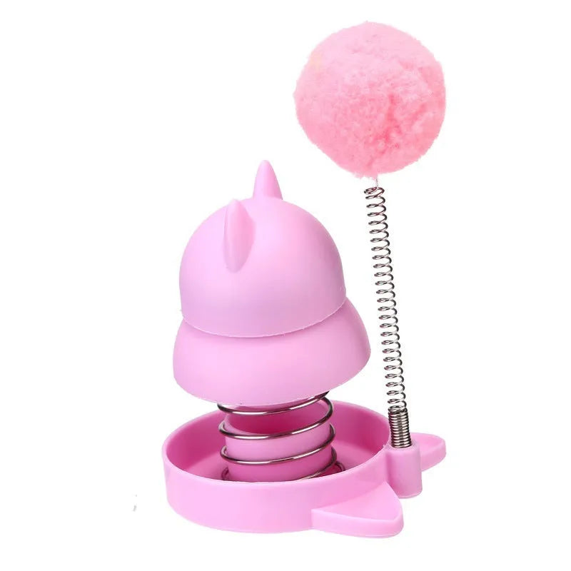 Blue, orange, and pink mint-flavoured cat toy ball with textured surface, 55mm in diameter.