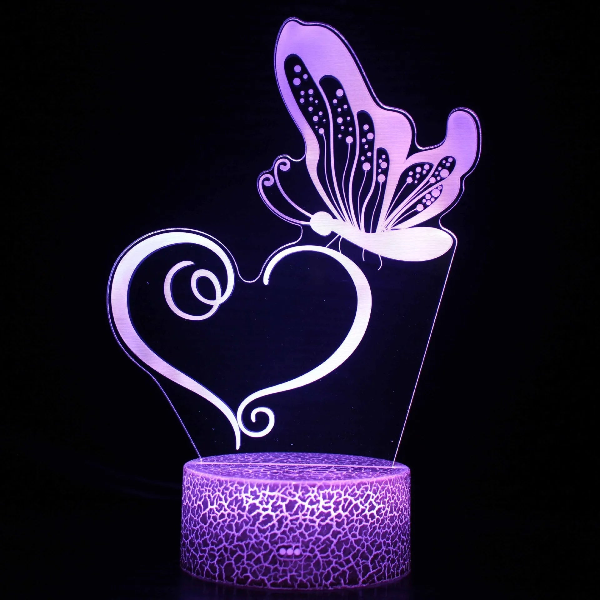 Acrylic 3D USB touch night lamp with colourful lighting effects and compact base