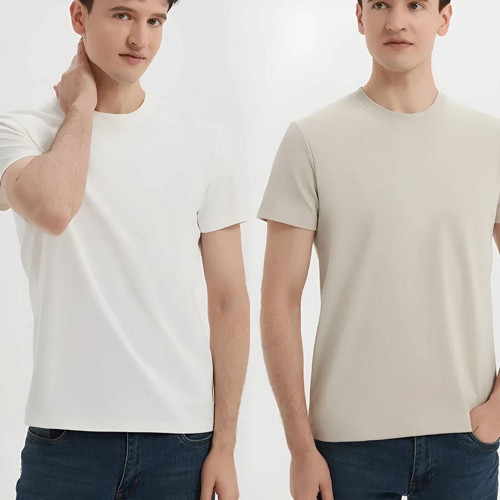Men's antibacterial quick drying short sleeve shirt in straight cut pullover style