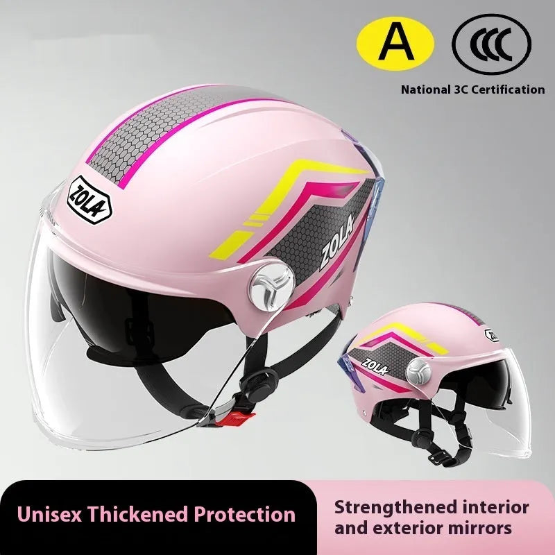 Children's 3C motorcycle half helmet in multiple colour variations with universal sizing