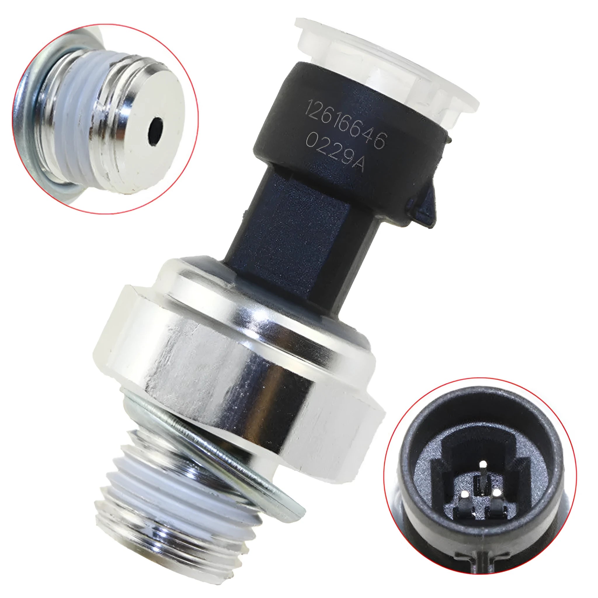 Genuine GM oil pressure sensor for Buick and Chevrolet vehicles, part numbers 12573107 12567323.