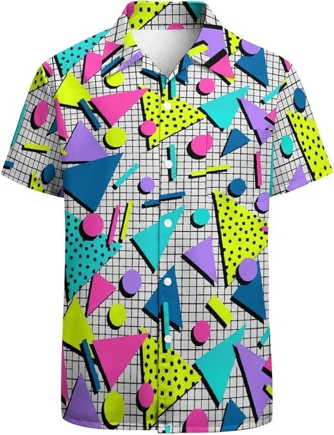 Men's slim fit camouflage short sleeve casual shirt in cardigan style