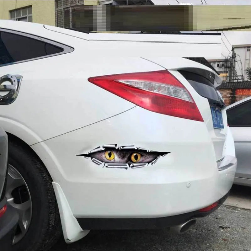 3D car door decoration sticker with Tiger Eye or Eagle Eye pattern on vehicle bumper