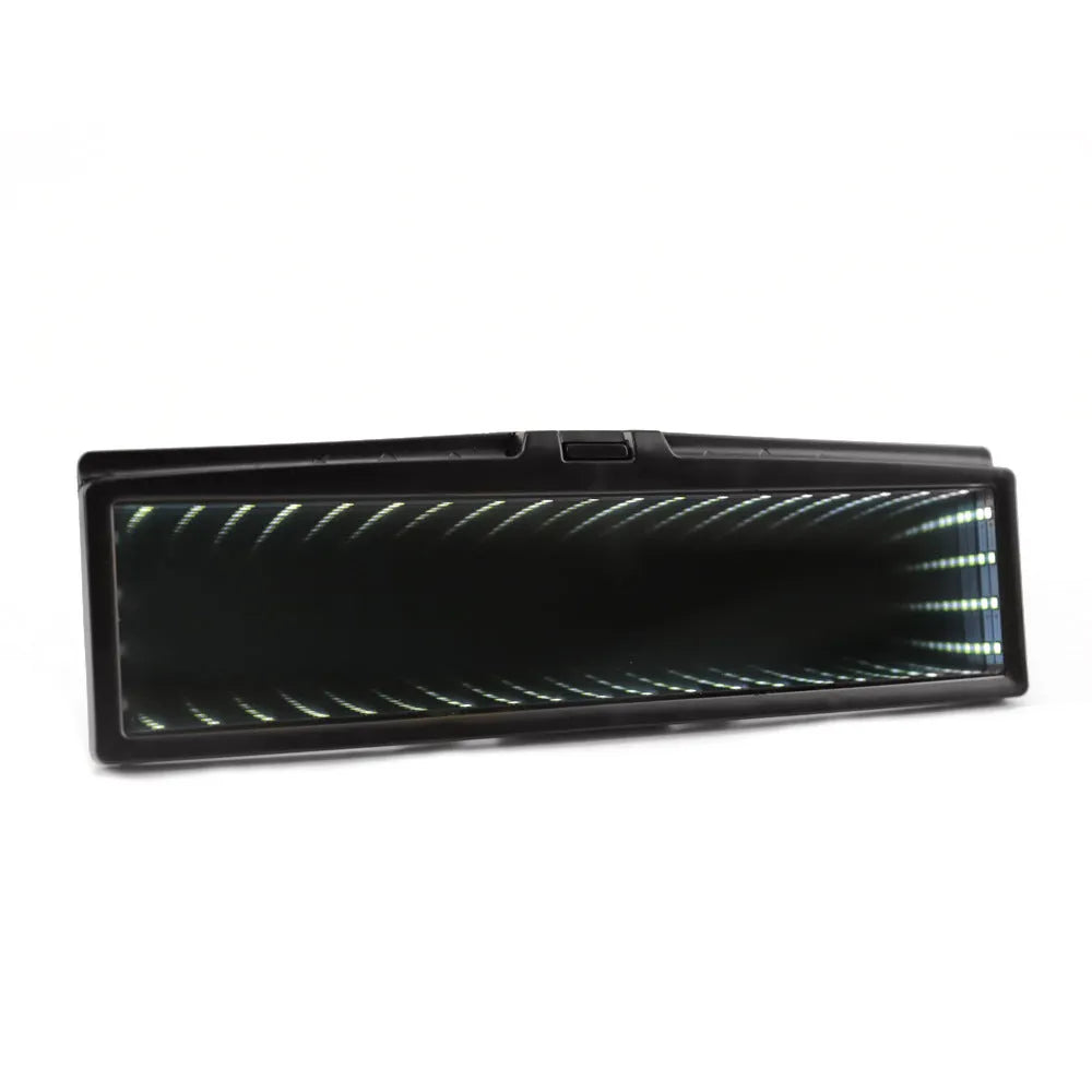 280mm wide car rearview mirror with anti-glare coating and LED lighting in blue colour option