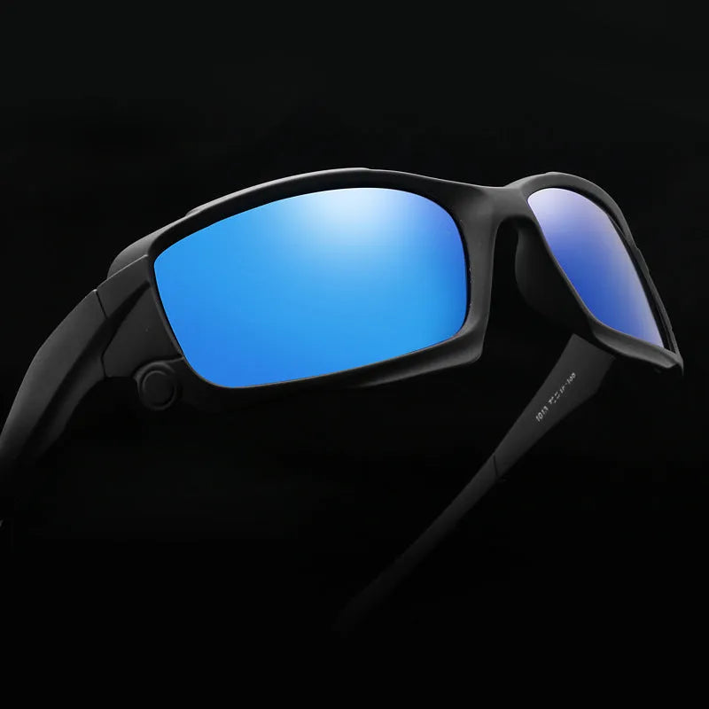 Men's polarized sunglasses with black plastic frame and TAC lens – outdoor cycling and driving eyewear