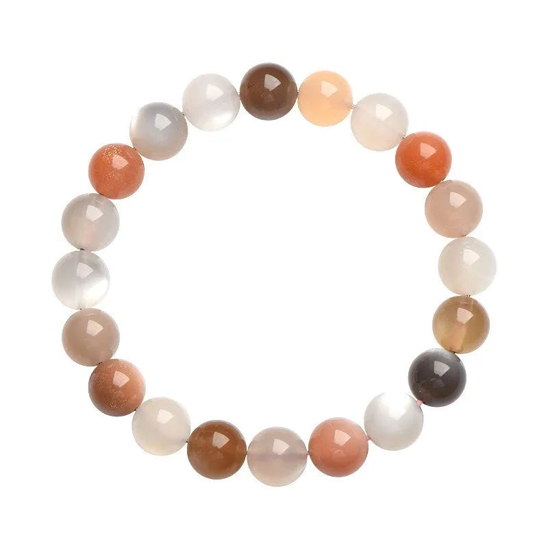 Natural colourful moon light moonstone bracelet with 8mm beads in a single circle.