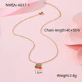 Four-piece stainless steel cherry jewellery set with gold plating: necklace, bracelet, earrings, and ring.