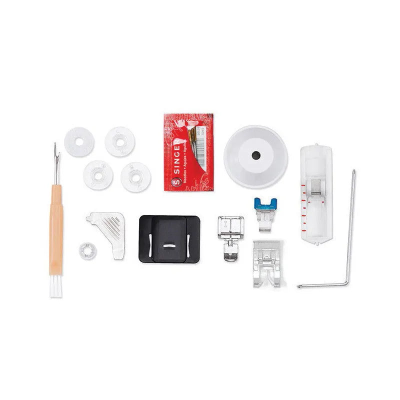 M2405 portable sewing machine with accessories on tabletop