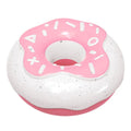 A pink TPR donut-shaped dog chew toy with a squeaker for molar teeth cleaning.