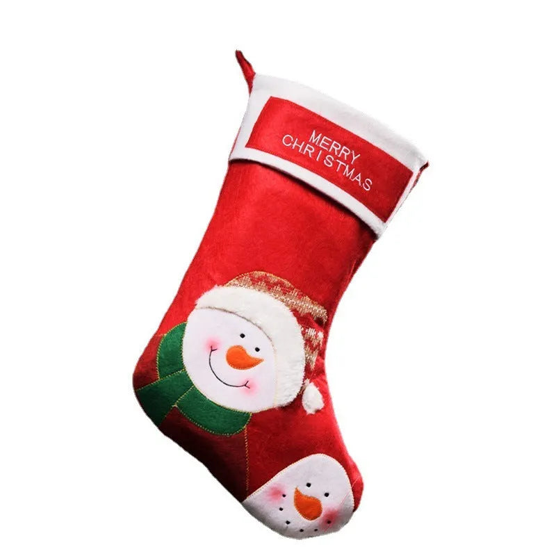 American-style non-woven fabric Christmas stocking pendant in elk, old man, or snowman design