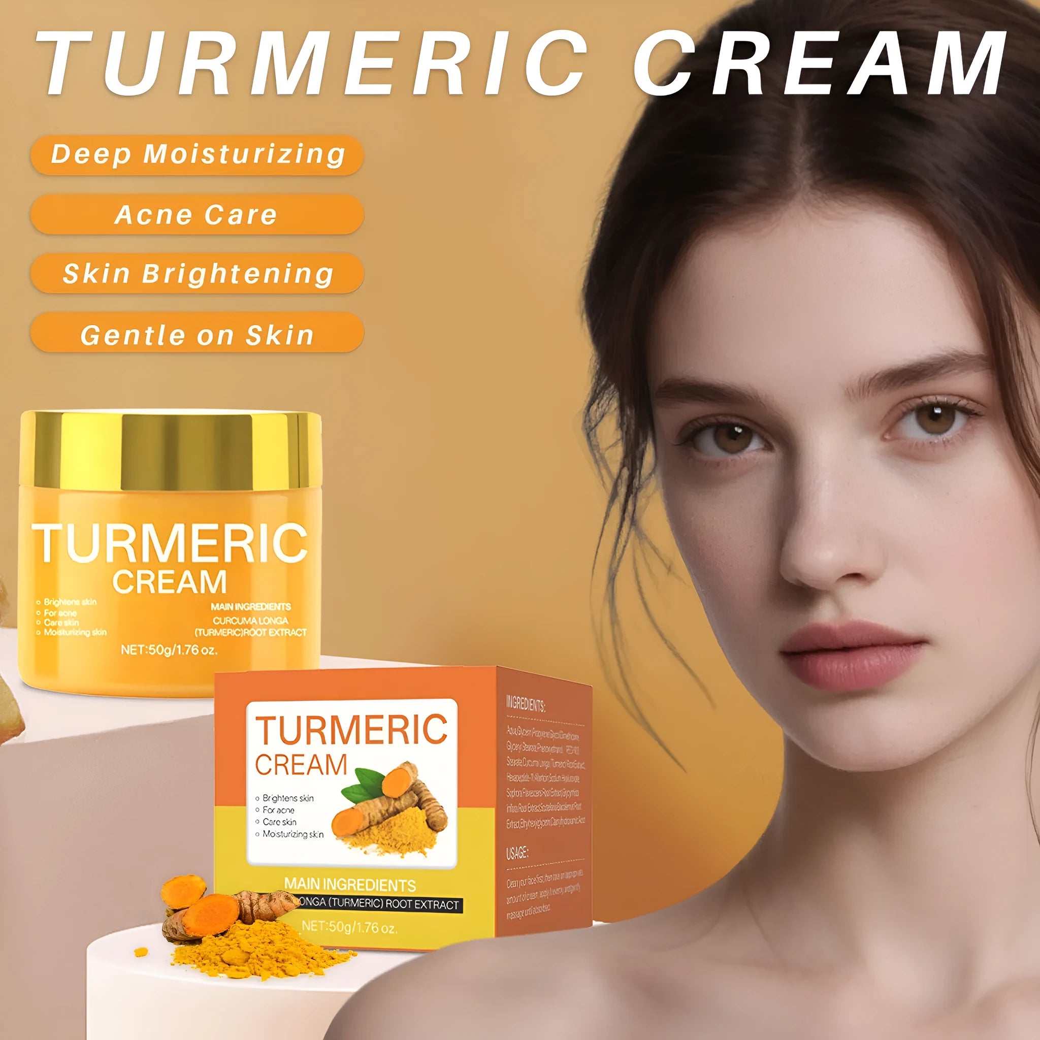 50g jar of hydrating and nourishing moisturising cream for skin brightening
