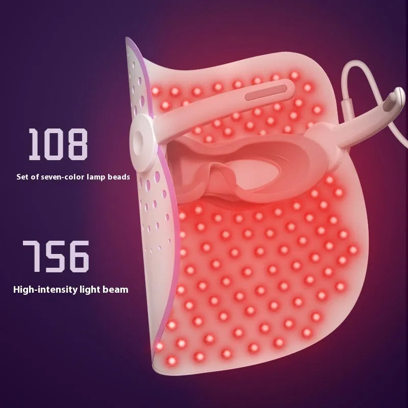 White and purple photon IPL beauty mask with spectrometer for home colour light therapy treatments