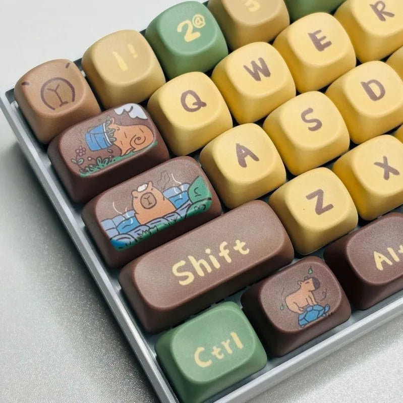 Capabala 130-key ABS mechanical keyboard replacement keycap set with MOA height profile