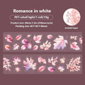Roll of decorative leaf pattern stickers for hand account books showing six different natural designs including ginkgo and maple leaves