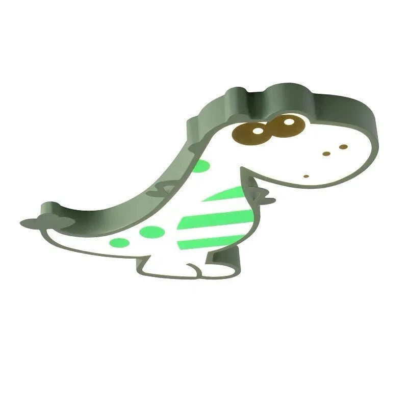 Green dinosaur cartoon LED ceiling light with 48cm diameter and dimmable function