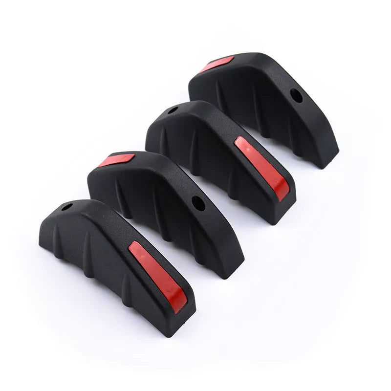 Triangular black ABS rear spoiler for cars with mounting hardware