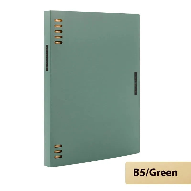 Loose spiral notebook refill with transparent PP cover and raw wood pulp paper in A5 size