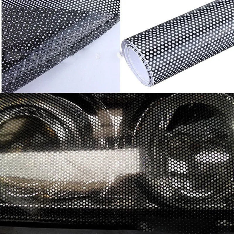 Perforated automotive colour changing film measuring 30cm wide by 106cm long