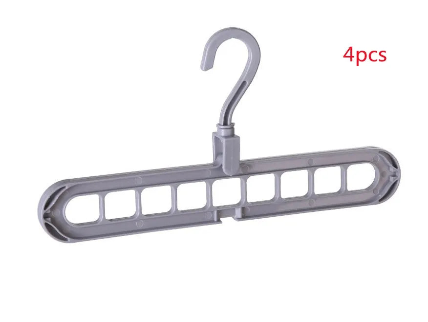 Plastic clothes storage hanger with rotating hook, shown in available colours.