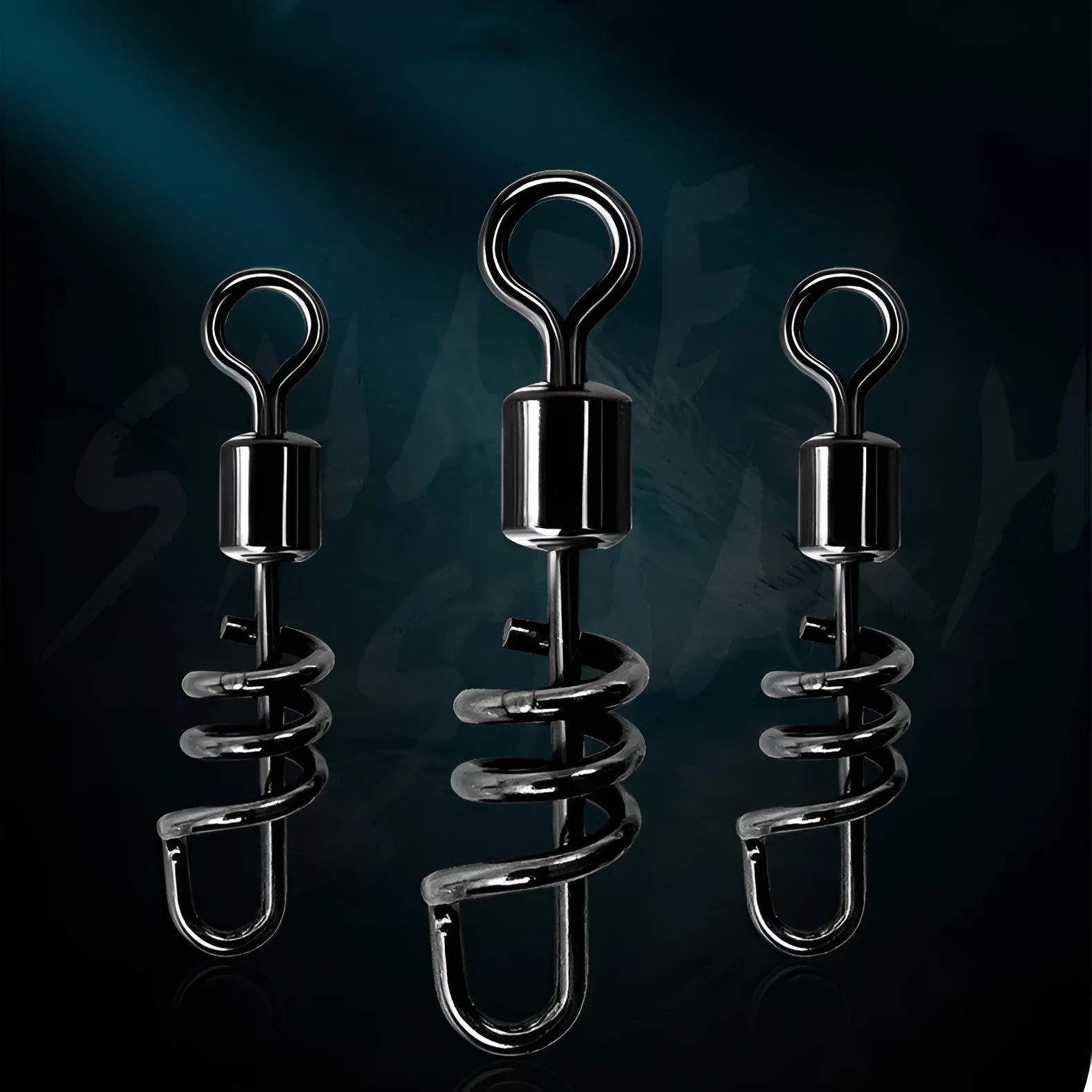 Fishing swivel connector with 8-shaped ring in copper or stainless steel