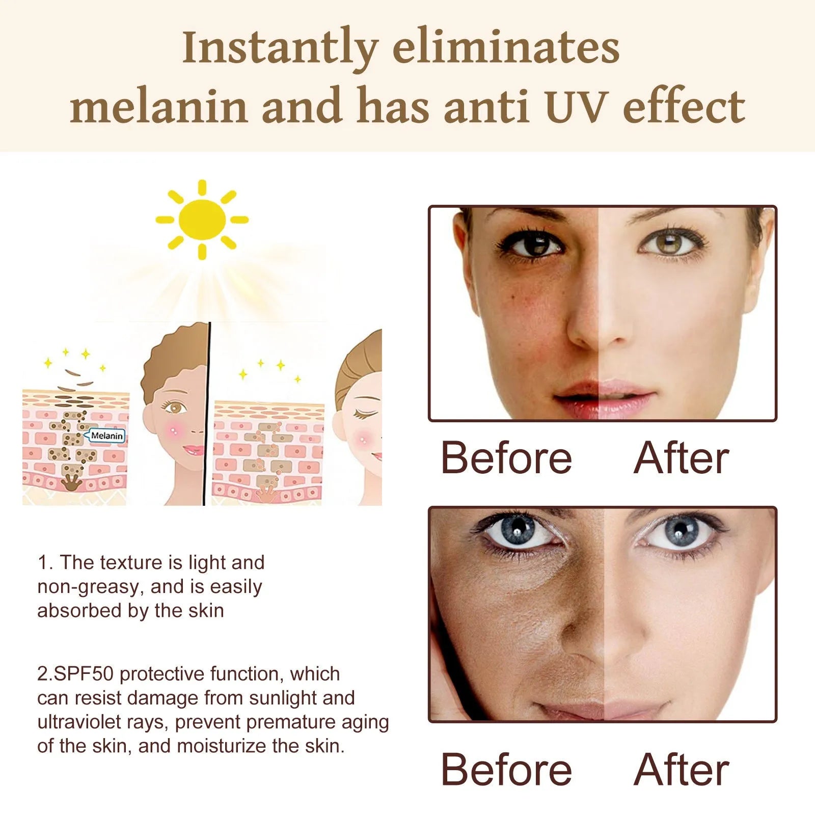 Probiotics protective cream in 50g container for skin tone protection