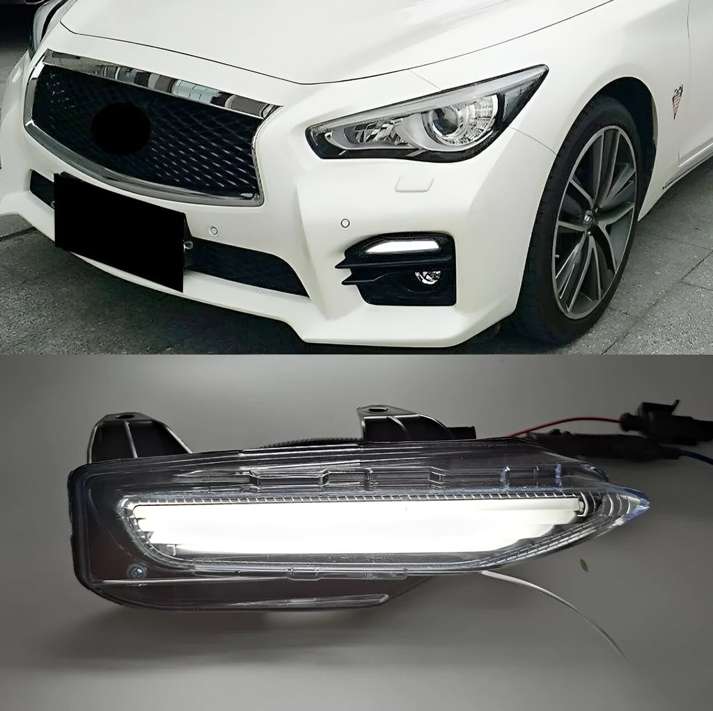 Infiniti Q50 Q70 front bumper replacement LED daytime running light and turn signal unit