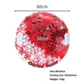 PVC plastic ski ring toy for children in a winter sports printed design, shown in one of three colour options.