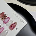 Hand-painted three-dimensional carved nail beauty patches with embossed design in plastic armour case
